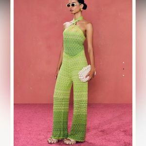 Cult Gaia Green Halter Jumpsuit